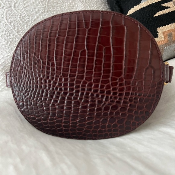 NWOT Sézane Gary Bag in Chocolate Crocodile Print - Picture 6 of 11
